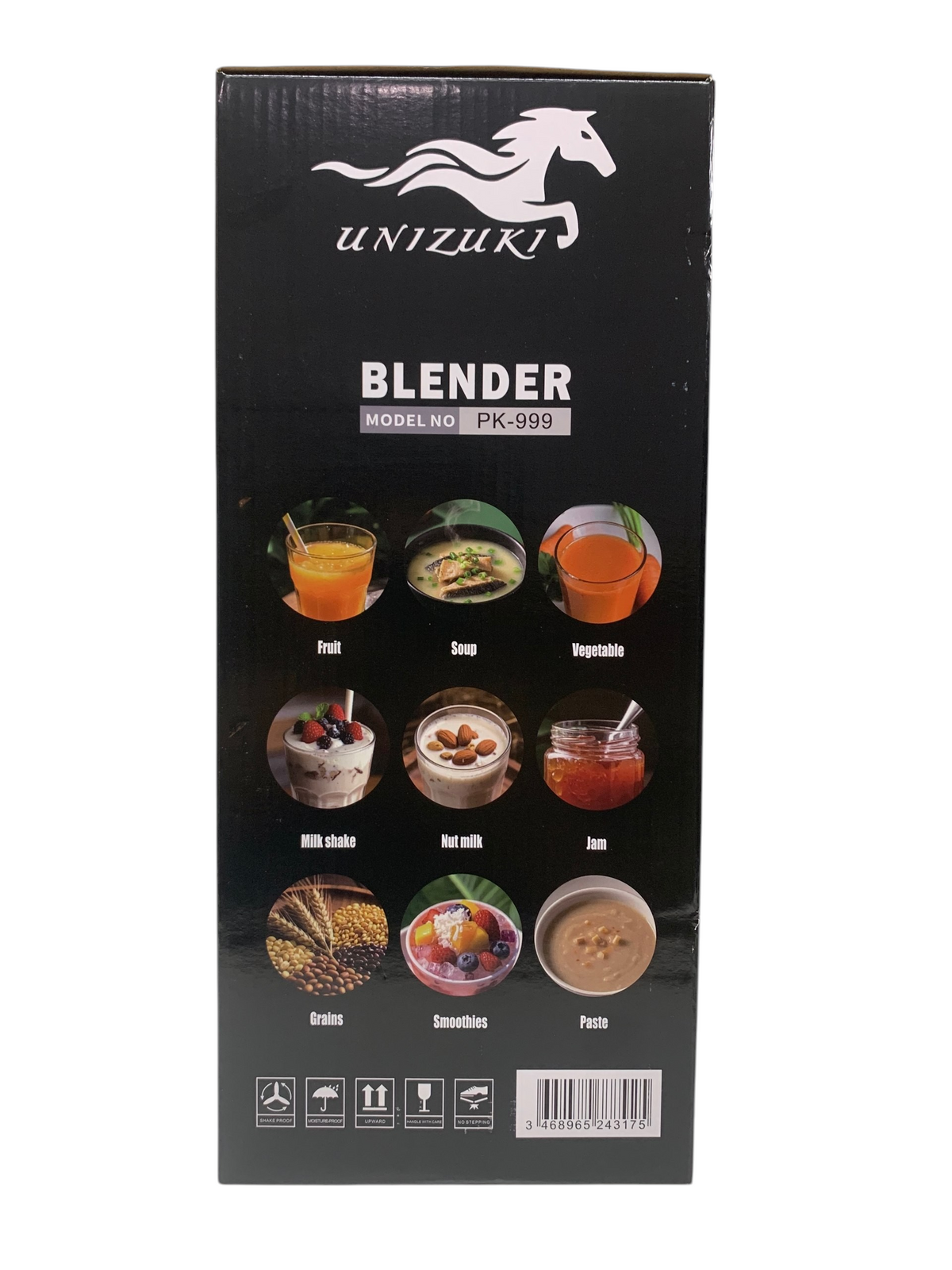 Licuadora 2en1, marca Unizuki, con vaso de vidrio de 1500ml