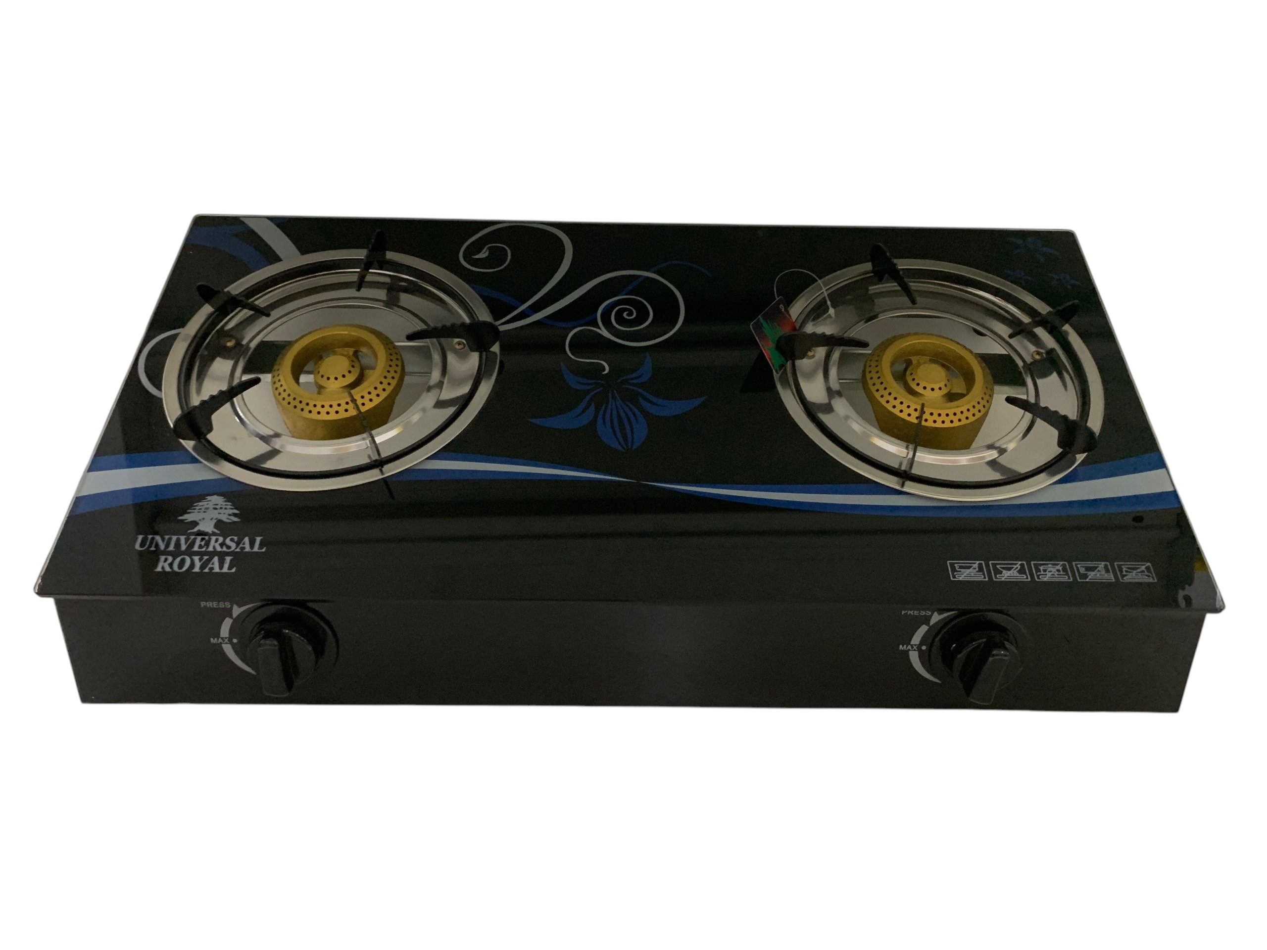 Cocina o Estufa de Gas Licuado, marca Universal Royal, de 2 quemadores