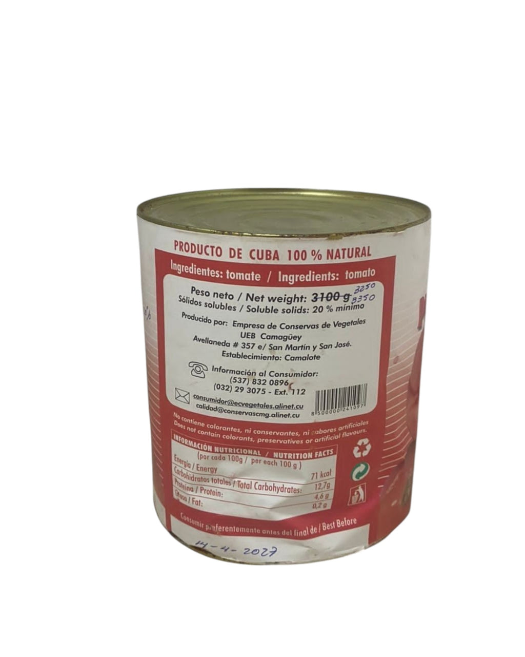 Pasta de Tomate, Taoro, 3100g